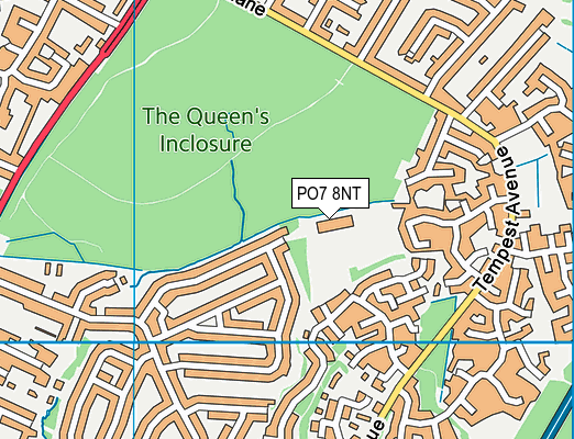 Queen's Inclosure Primary School map (PO7 8NT) - OS VectorMap District (Ordnance Survey)