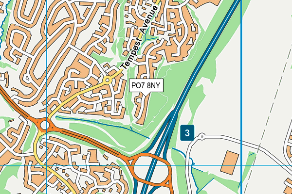PO7 8NY map - OS VectorMap District (Ordnance Survey)