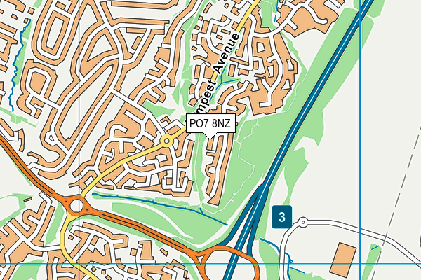 PO7 8NZ map - OS VectorMap District (Ordnance Survey)