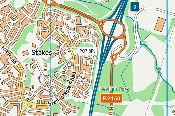 PO7 8PJ map - OS VectorMap District (Ordnance Survey)