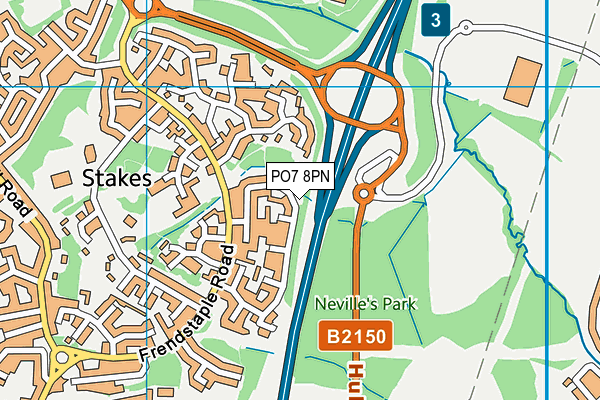 PO7 8PN map - OS VectorMap District (Ordnance Survey)