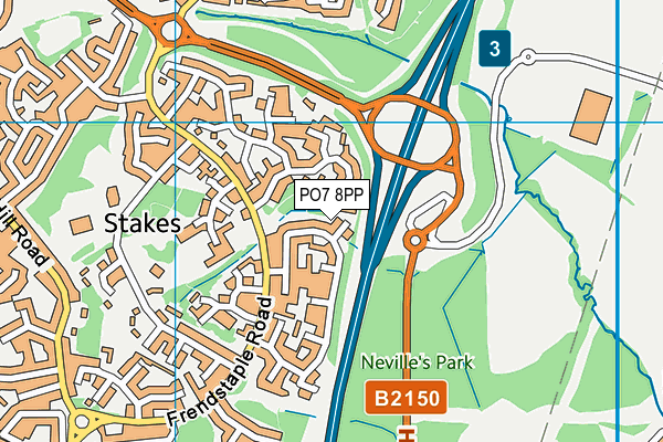 PO7 8PP map - OS VectorMap District (Ordnance Survey)