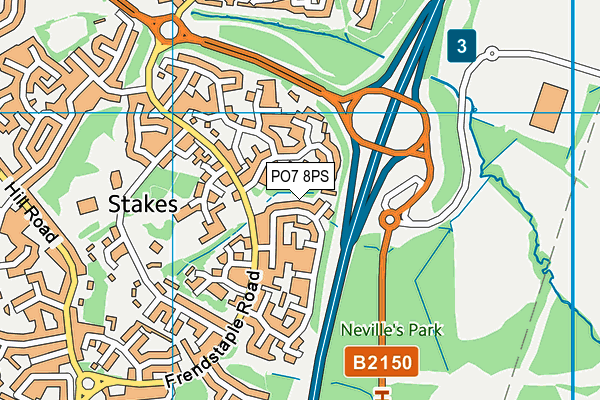 PO7 8PS map - OS VectorMap District (Ordnance Survey)