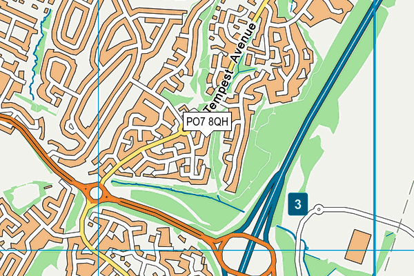 PO7 8QH map - OS VectorMap District (Ordnance Survey)