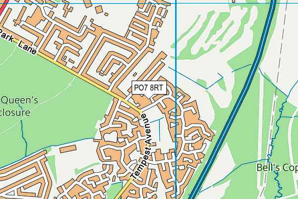 PO7 8RT map - OS VectorMap District (Ordnance Survey)