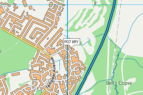 PO7 8RY map - OS VectorMap District (Ordnance Survey)