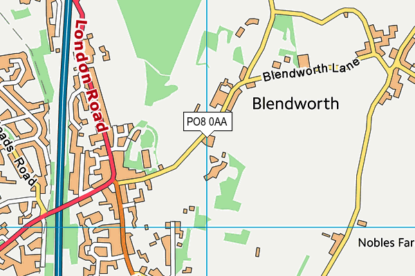 PO8 0AA map - OS VectorMap District (Ordnance Survey)