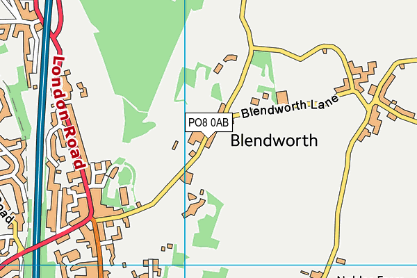 PO8 0AB map - OS VectorMap District (Ordnance Survey)