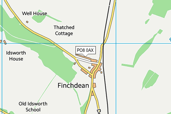 PO8 0AX map - OS VectorMap District (Ordnance Survey)