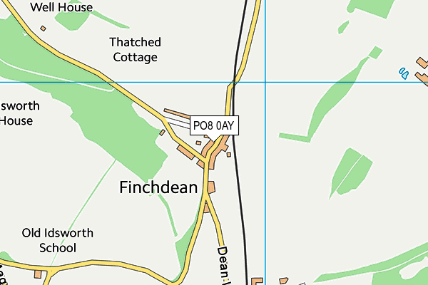 PO8 0AY map - OS VectorMap District (Ordnance Survey)