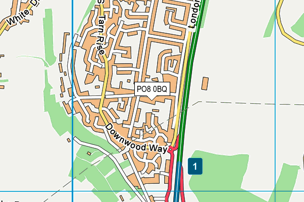 PO8 0BQ map - OS VectorMap District (Ordnance Survey)