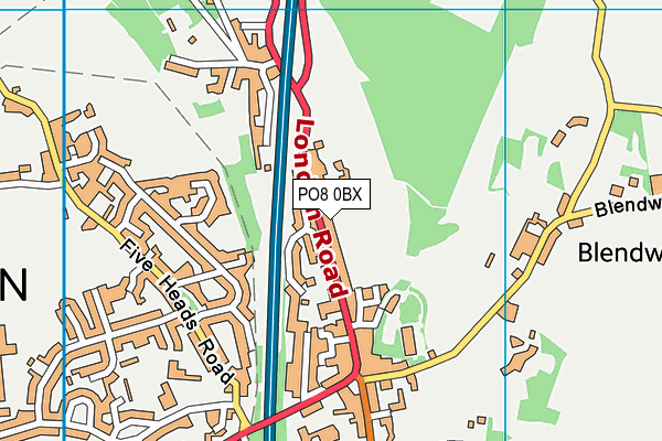 PO8 0BX map - OS VectorMap District (Ordnance Survey)