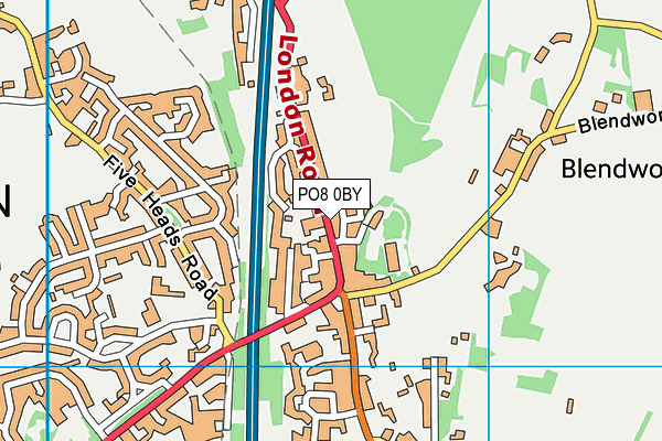 PO8 0BY map - OS VectorMap District (Ordnance Survey)