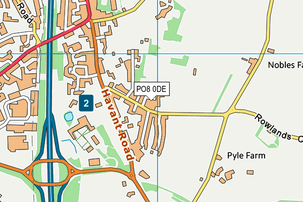 PO8 0DE map - OS VectorMap District (Ordnance Survey)