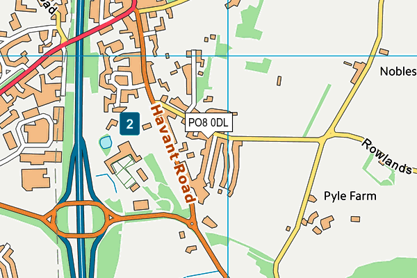 PO8 0DL map - OS VectorMap District (Ordnance Survey)