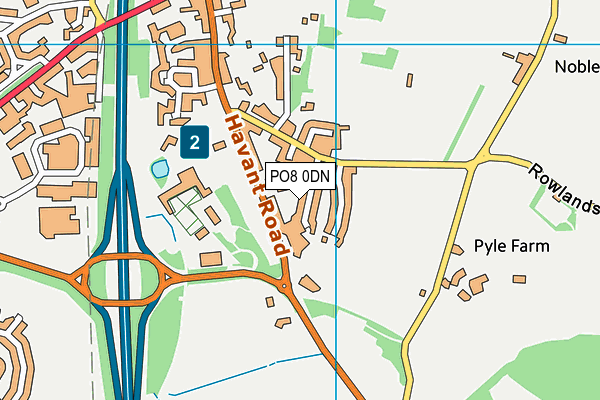 PO8 0DN map - OS VectorMap District (Ordnance Survey)