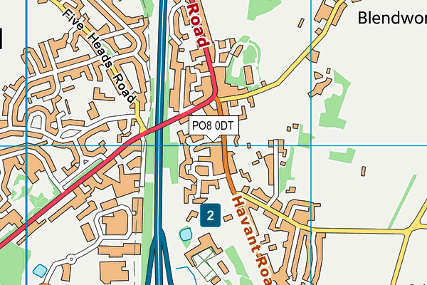 PO8 0DT map - OS VectorMap District (Ordnance Survey)