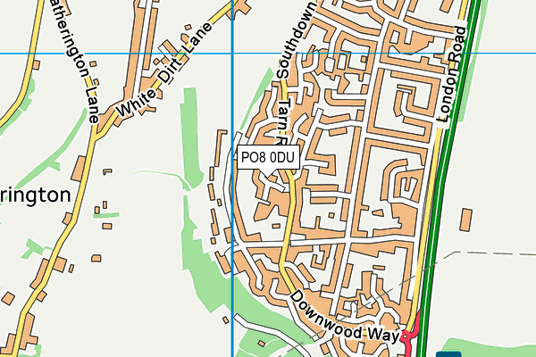 PO8 0DU map - OS VectorMap District (Ordnance Survey)