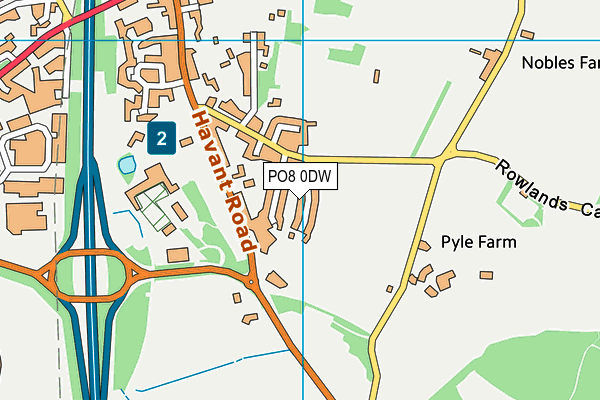 PO8 0DW map - OS VectorMap District (Ordnance Survey)