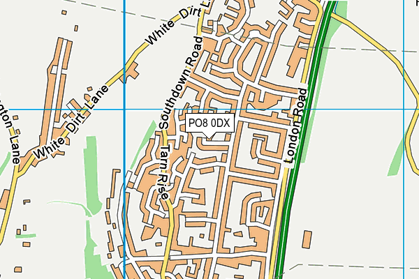 PO8 0DX map - OS VectorMap District (Ordnance Survey)