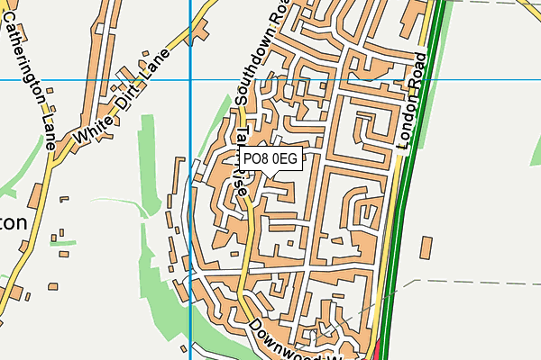 PO8 0EG map - OS VectorMap District (Ordnance Survey)