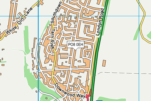 PO8 0EH map - OS VectorMap District (Ordnance Survey)