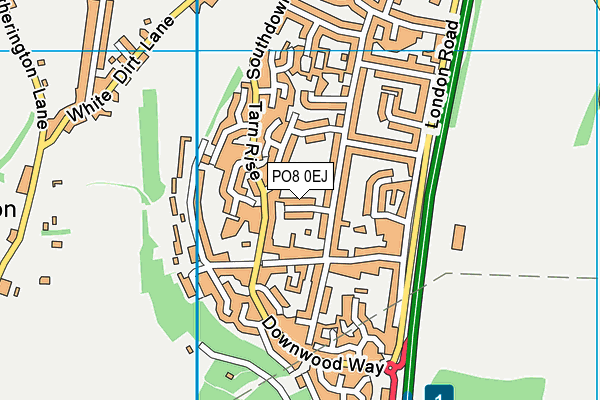 PO8 0EJ map - OS VectorMap District (Ordnance Survey)