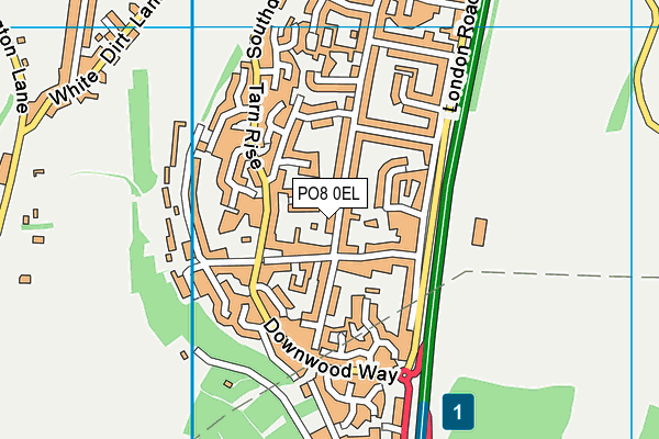 PO8 0EL map - OS VectorMap District (Ordnance Survey)