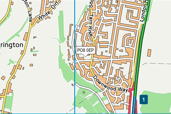 PO8 0EP map - OS VectorMap District (Ordnance Survey)