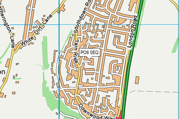PO8 0EQ map - OS VectorMap District (Ordnance Survey)