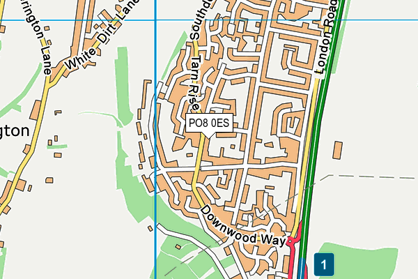 PO8 0ES map - OS VectorMap District (Ordnance Survey)