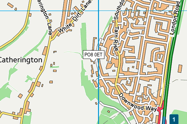 PO8 0ET map - OS VectorMap District (Ordnance Survey)