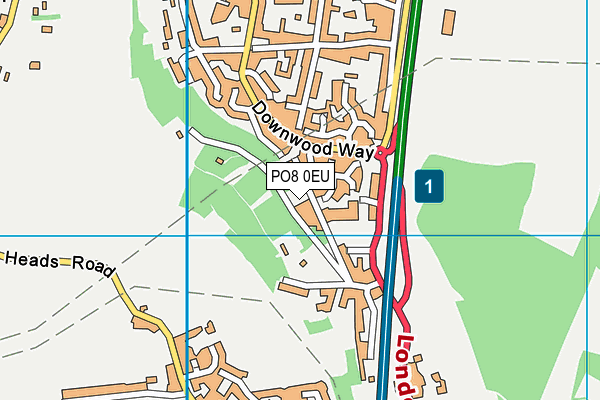 PO8 0EU map - OS VectorMap District (Ordnance Survey)