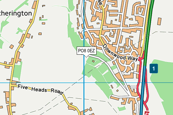 PO8 0EZ map - OS VectorMap District (Ordnance Survey)