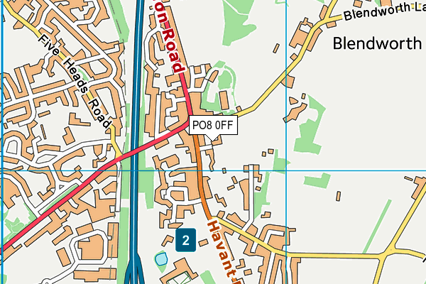 PO8 0FF map - OS VectorMap District (Ordnance Survey)