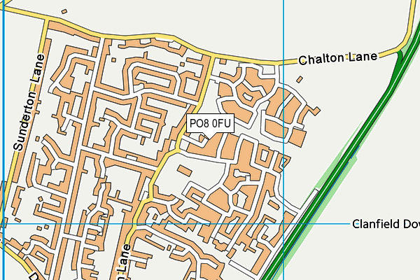 PO8 0FU map - OS VectorMap District (Ordnance Survey)