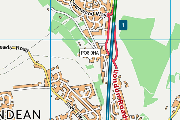 PO8 0HA map - OS VectorMap District (Ordnance Survey)