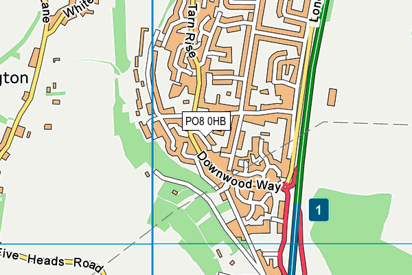 PO8 0HB map - OS VectorMap District (Ordnance Survey)