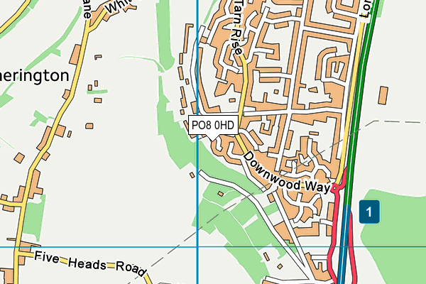 PO8 0HD map - OS VectorMap District (Ordnance Survey)