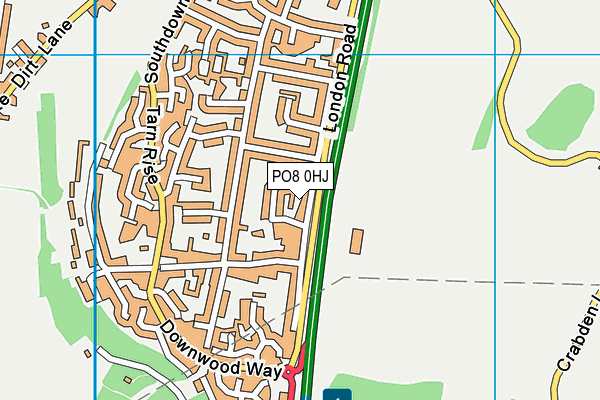 PO8 0HJ map - OS VectorMap District (Ordnance Survey)