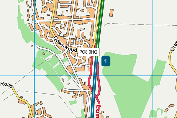 PO8 0HQ map - OS VectorMap District (Ordnance Survey)