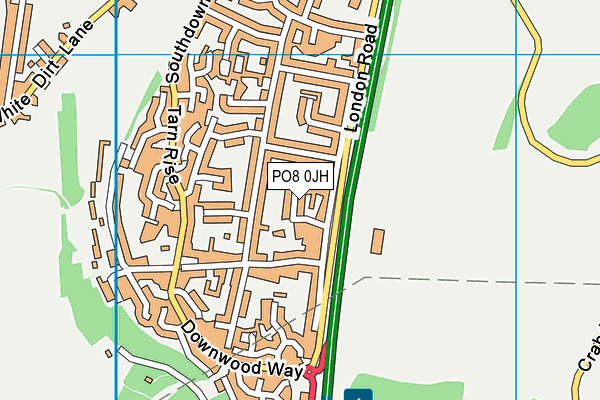 PO8 0JH map - OS VectorMap District (Ordnance Survey)