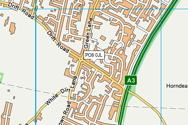 PO8 0JL map - OS VectorMap District (Ordnance Survey)