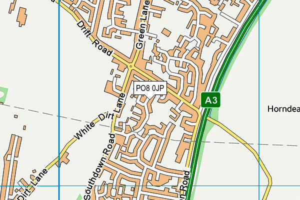 PO8 0JP map - OS VectorMap District (Ordnance Survey)