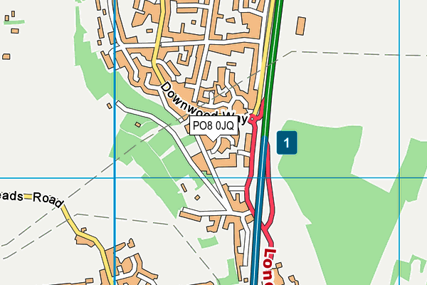 PO8 0JQ map - OS VectorMap District (Ordnance Survey)