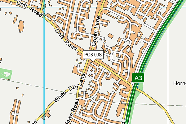 PO8 0JS map - OS VectorMap District (Ordnance Survey)