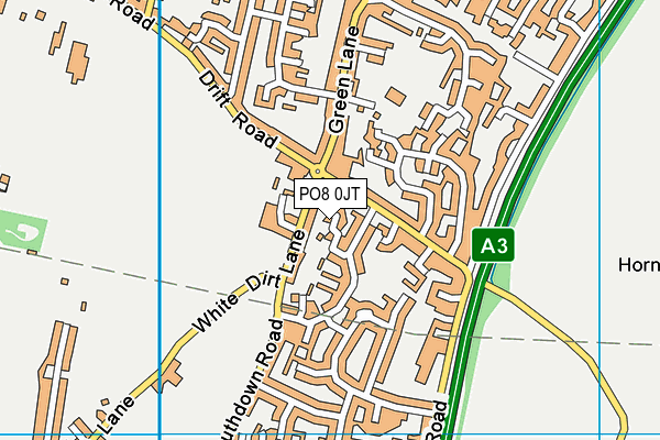 PO8 0JT map - OS VectorMap District (Ordnance Survey)