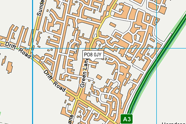 PO8 0JY map - OS VectorMap District (Ordnance Survey)