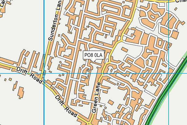 PO8 0LA map - OS VectorMap District (Ordnance Survey)