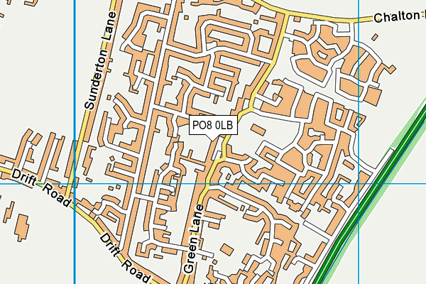 PO8 0LB map - OS VectorMap District (Ordnance Survey)